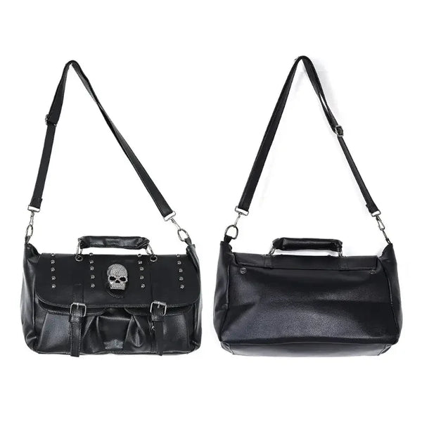 Punk Style Women's Skull Black Large Capacity Shoulder Bag