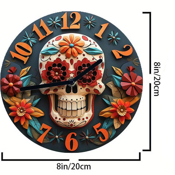 Artistic Skull Design Wall Clock Home Decor