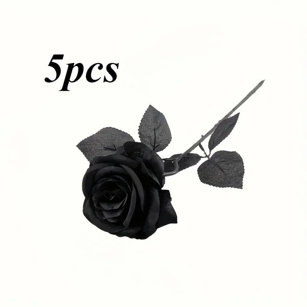The Midnight Eternal Long-Stem Black Roses 5/10 Pieces
