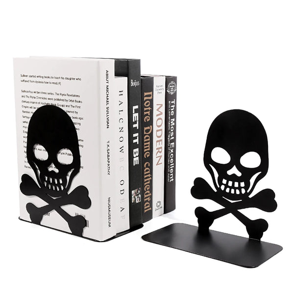 2Pcs Black or White Skull Bookends 3 Designs