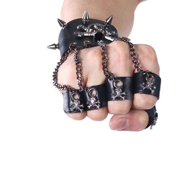 Rock Style Skull Gothic Steampunk Spike Glove