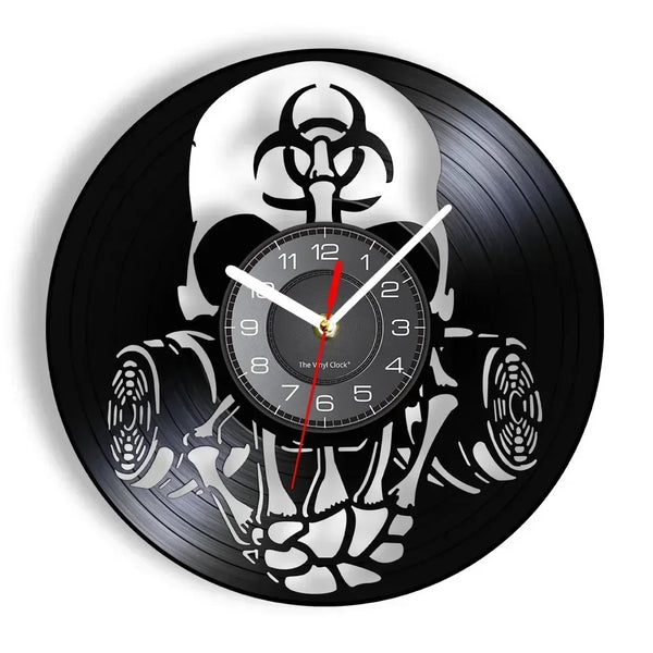 Skull Head Vinyl Record Wall Clock