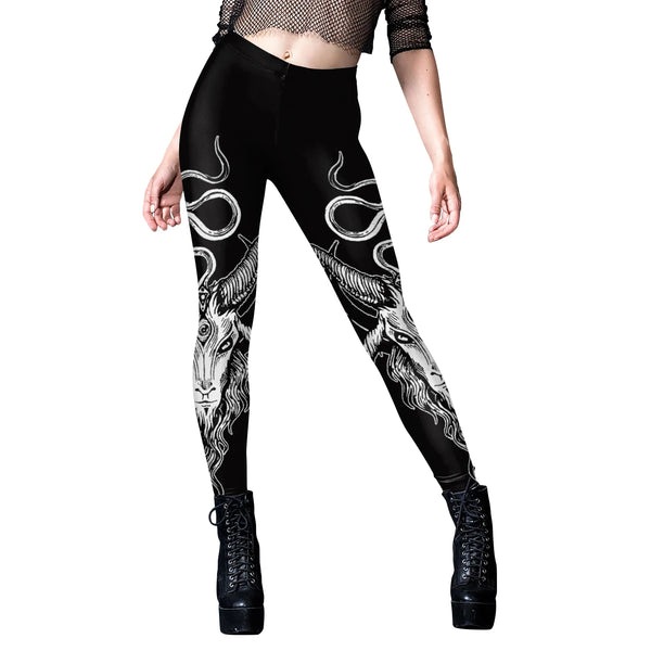 Gothic Leggings For Women Black Cat, Skull and More