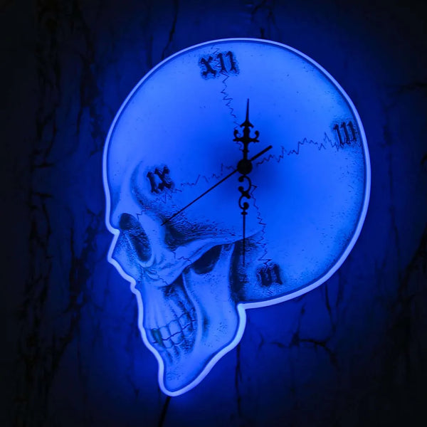 Gothic Skull Home Decor Wall Clock With Roman Numerals