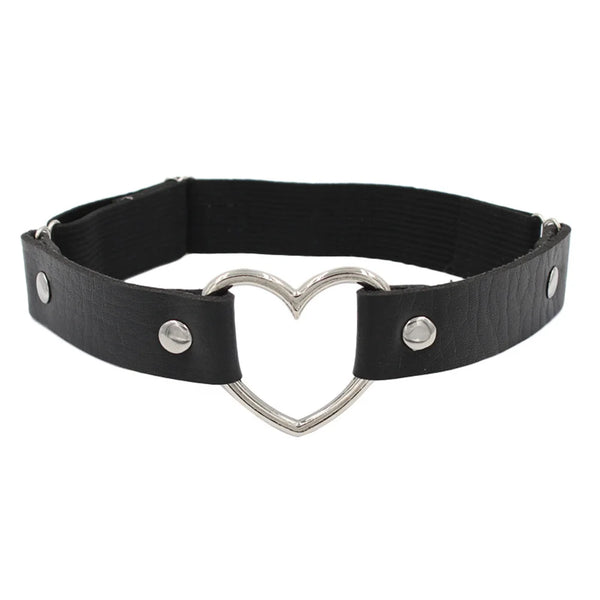 Women’s Elastic Leg Ring Strap with Metal Heart