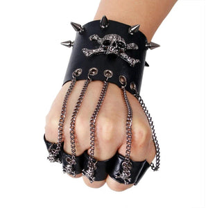 Rock Style Skull Gothic Steampunk Spike Glove