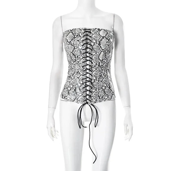 Gothic Women's Lace-up Back Zipper Corset