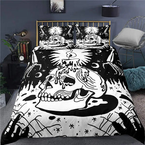 Blue Skull Theme Duvet Cover Bedding Set