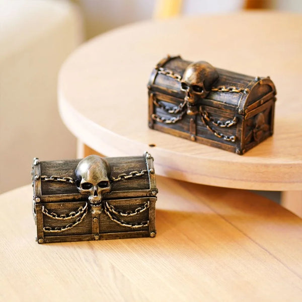 The Captain's Crypt Skull Embossed Retro Trinket Box