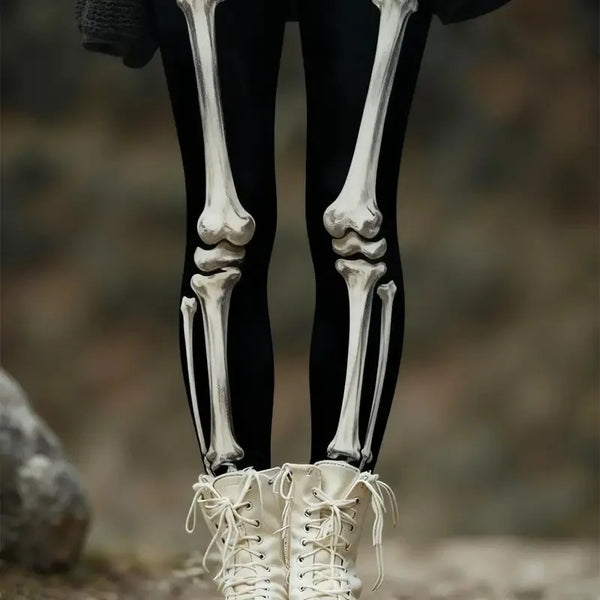 Women’s Skull Print Leggings – High-Waist Stretchy Workout & Yoga Tights