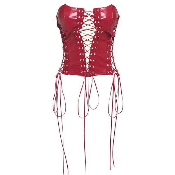 Gothic Women's Lace-up Back Zipper Corset