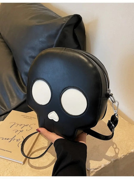 Women’s Gothic Skull Crossbody Bag – Convertible Shoulder Handbag