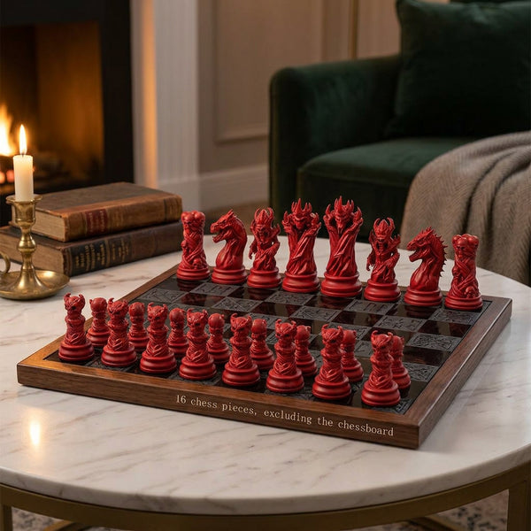 16 Pcs Gothic Skull Chess Pieces Set – Dark Fantasy Macabre Game Set