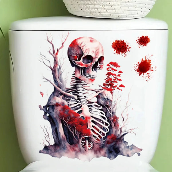 The Gory Blood Skull Waterproof Toilet Sticker