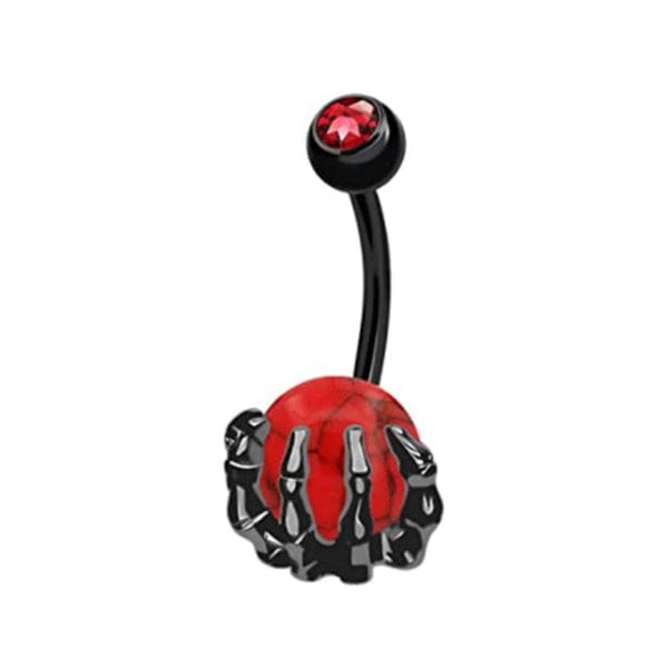 1PC Red Black Gothic Belly Button Ring Surgical Steel