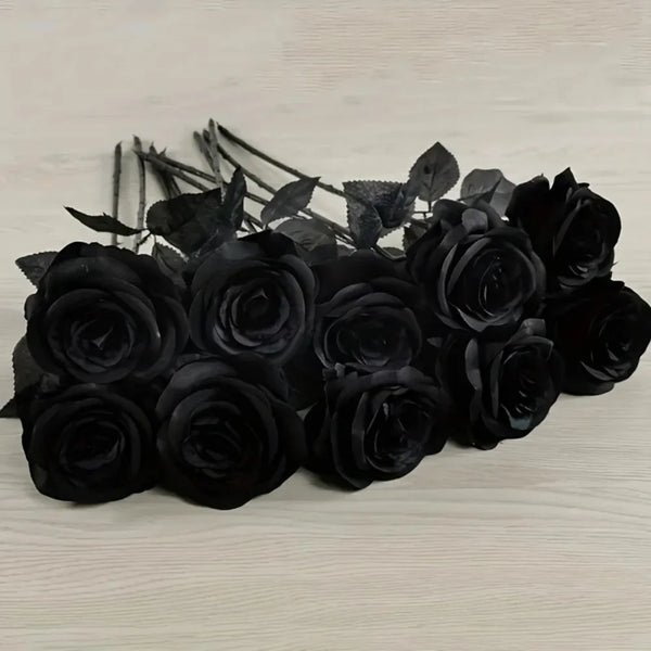 The Midnight Eternal Long-Stem Black Roses 5/10 Pieces