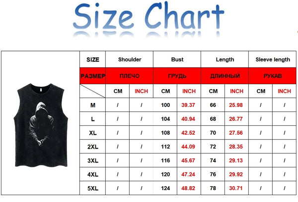 Dark Streetwear Men's Skull Cotton Sleeveless Tank