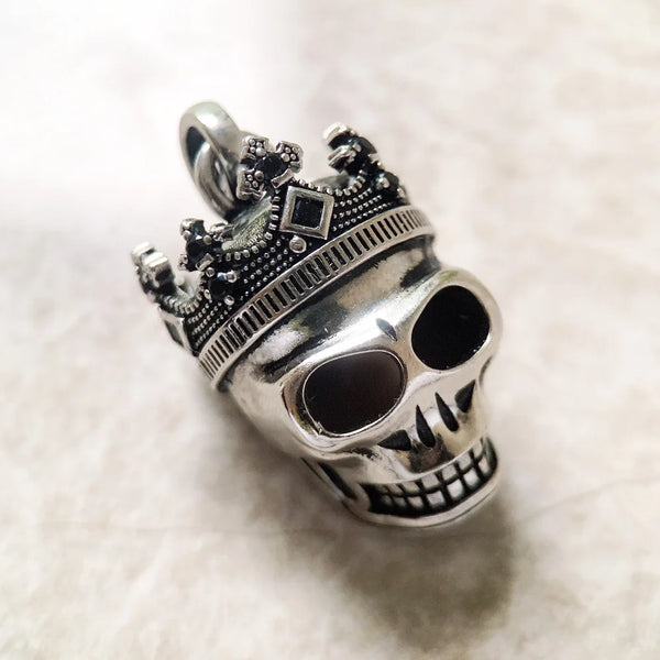 Sword With Crown Skull Knight Sterling Silver Pendants For Necklaces