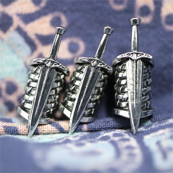 3pcs Viking Sword Celtic Beads Hair Accessories