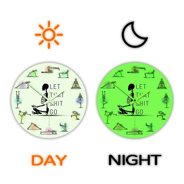 The Zen Skull "Let That Shit Go" Silent Wall Clock