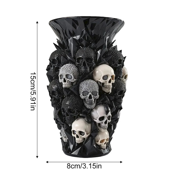 The Obsidian Geometric Diamond Skull Resin Vase