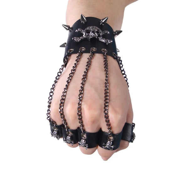 Rock Style Skull Gothic Steampunk Spike Glove