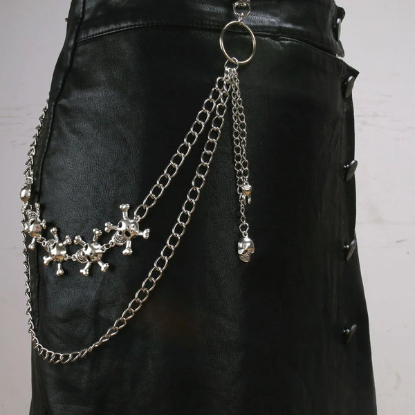 Vintage Style Waist Chain Skull Metal Fashion Punk Chain