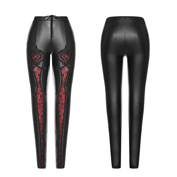 Women's Vintage Gothic Flowers Embroidery Leggings