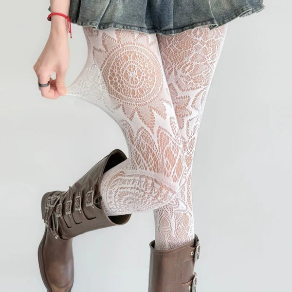 Women’s Goth Patterned Mesh Fishnet Stockings