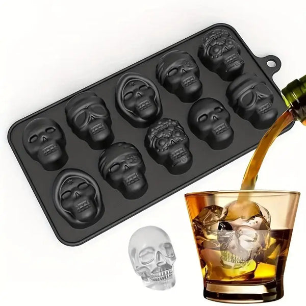 10 Grids Skull Silicone Ice Cube Tray Maker