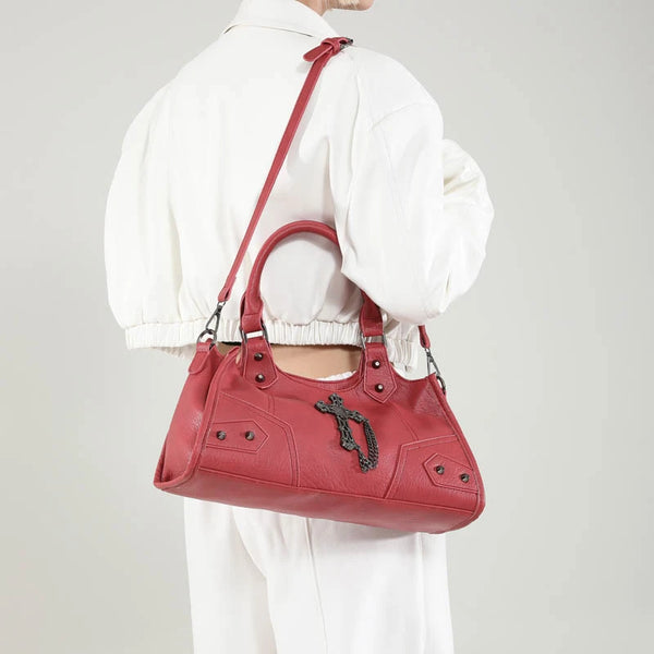 The Nocturne Large Leather Goth Handbag & Crossbody Purse