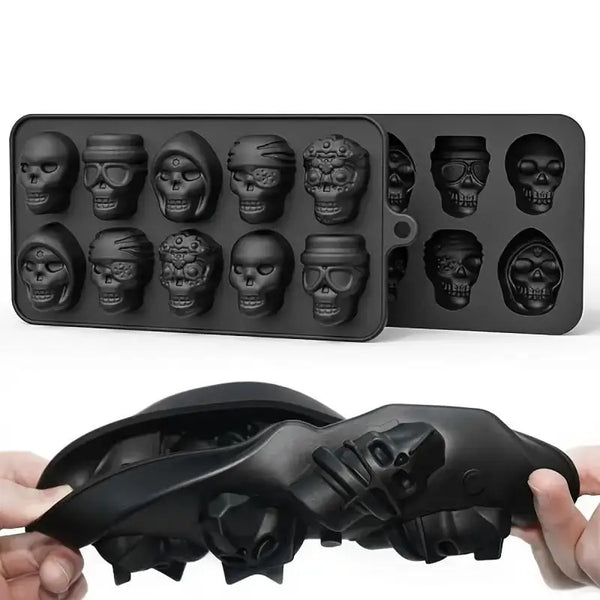 10 Grids Skull Silicone Ice Cube Tray Maker