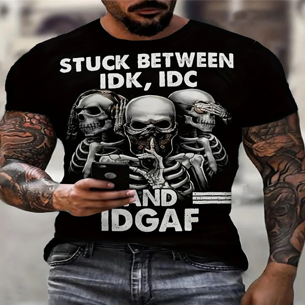 Men’s Lightweight Skull Print T-Shirt – Breathable Dark Aesthetic Streetwear