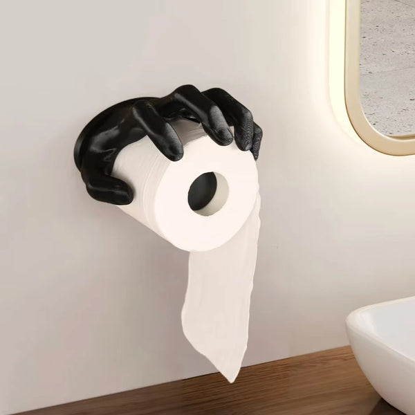 Gothic Black Skeleton Hand Toilet Paper Holder – Unique Horror Bathroom Décor