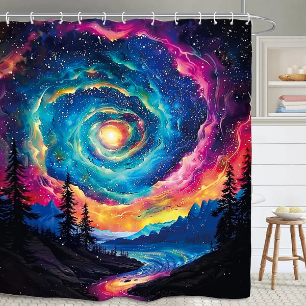 The "Daily Grind" Skeleton Shower Curtain & Hook Set