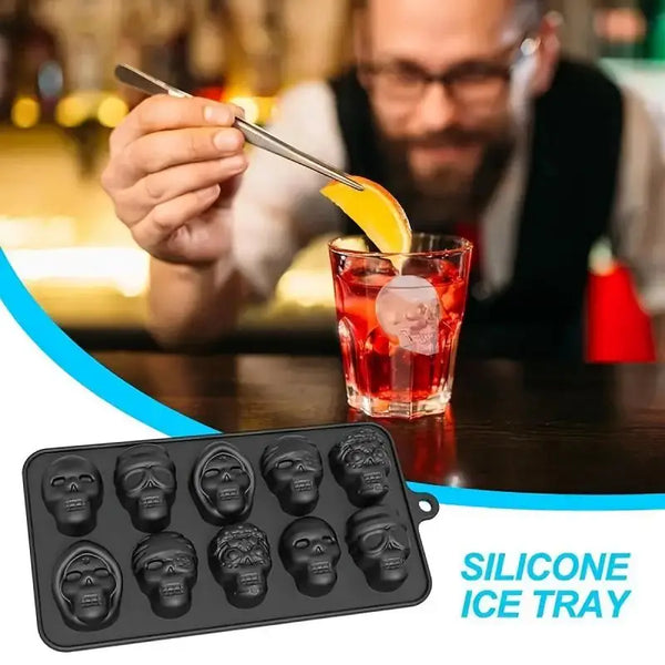 10 Grids Skull Silicone Ice Cube Tray Maker