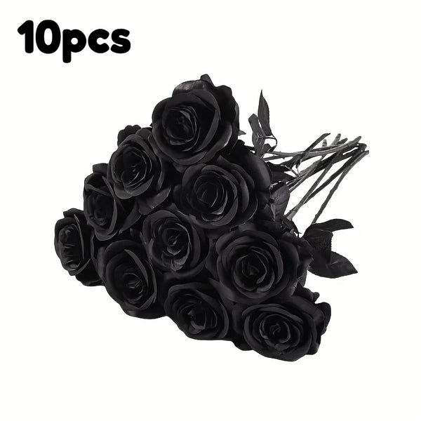 The Midnight Eternal Long-Stem Black Roses 5/10 Pieces