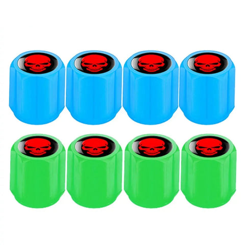 Skull Tire Valve Caps Fluorescent Night Glowing Car Motorcycle Bicycle