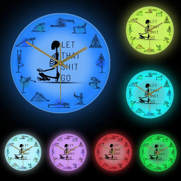 The Zen Skull "Let That Shit Go" Silent Wall Clock