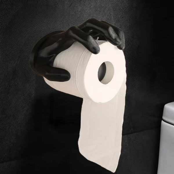 Gothic Black Skeleton Hand Toilet Paper Holder – Unique Horror Bathroom Décor
