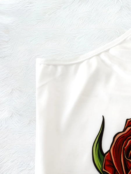 The Crimson Bloom™ Skull Rose Strappy Dress | Women's Gothic Summer Dress