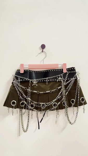 Gothic Above The Knee Skull & Chains Women's Skirt