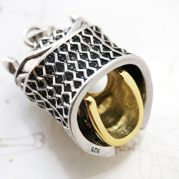 Sword With Crown Skull Knight Sterling Silver Pendants For Necklaces