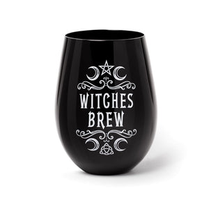 Witches Brew Moons & Pentagram Gothic Wine Glass