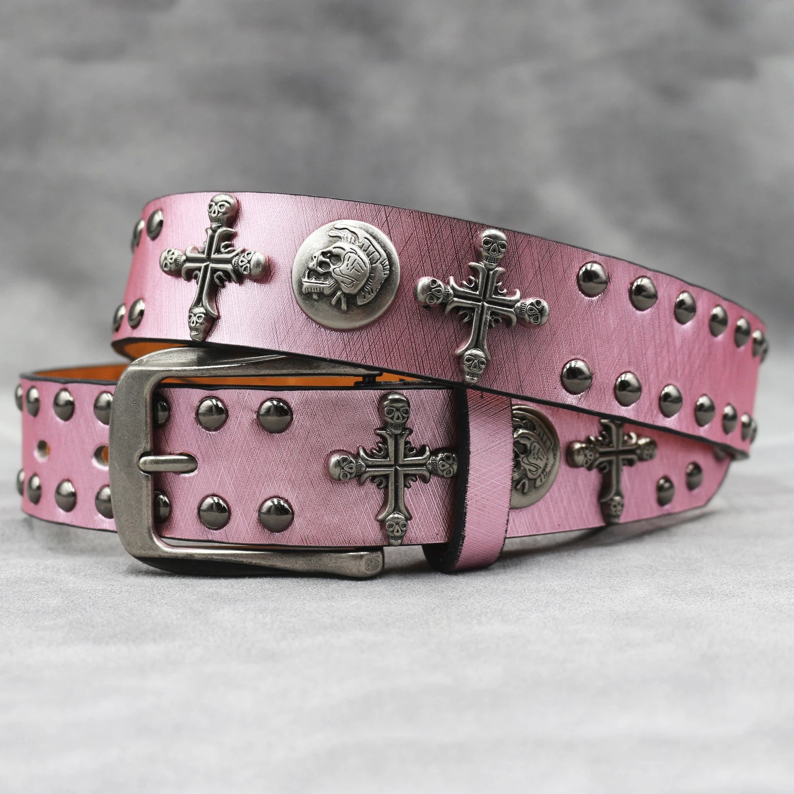 The Iron Cross Skull Rivet Studded Belt – Everything Skull