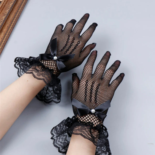 Gothic Punk Lolita Lace Hollow Out Gloves