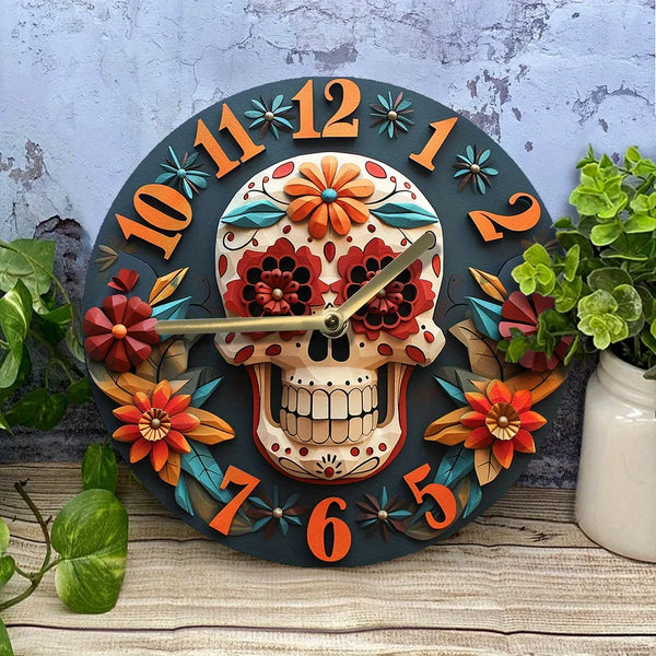 Artistic Skull Design Wall Clock Home Decor