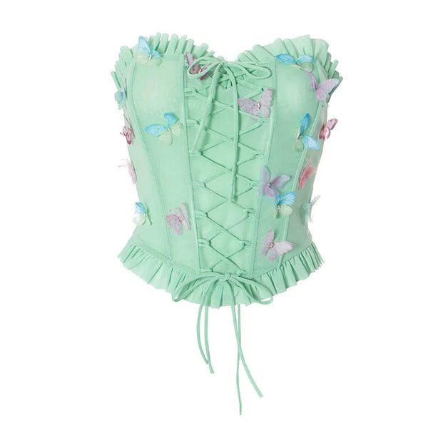 Gothic Women's Lace-up Back Zipper Corset