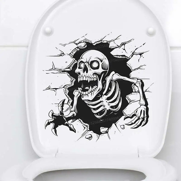 Skull Bathroom Toilet Sticker Home Decoration