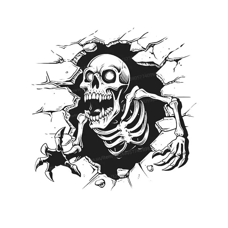 Skull Bathroom Toilet Sticker Home Decoration